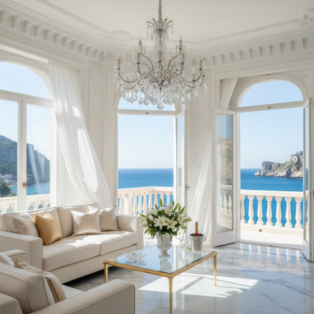 Ultra high-resolution luxury Italian coastal interior